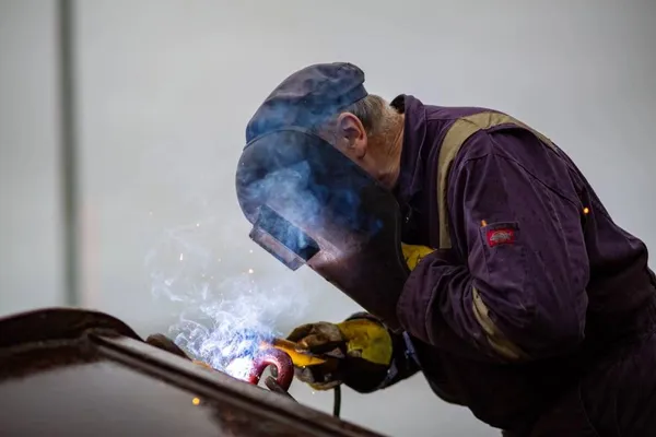 Welding a trawler door